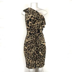 David Meister Dress Size 2 Leopard Animal Print